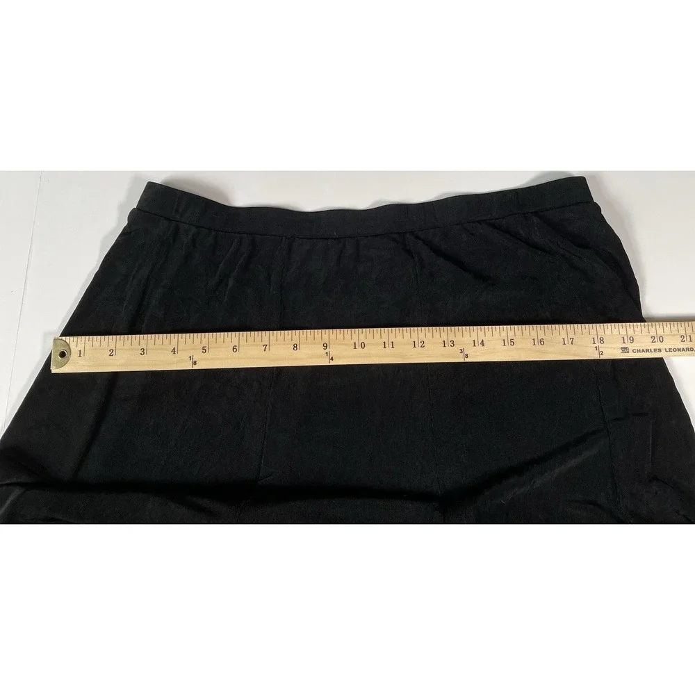 Vintage Chicos Travelers Black Maxi Fit Flare Skirt Sheer Elastic Waist SZ 3